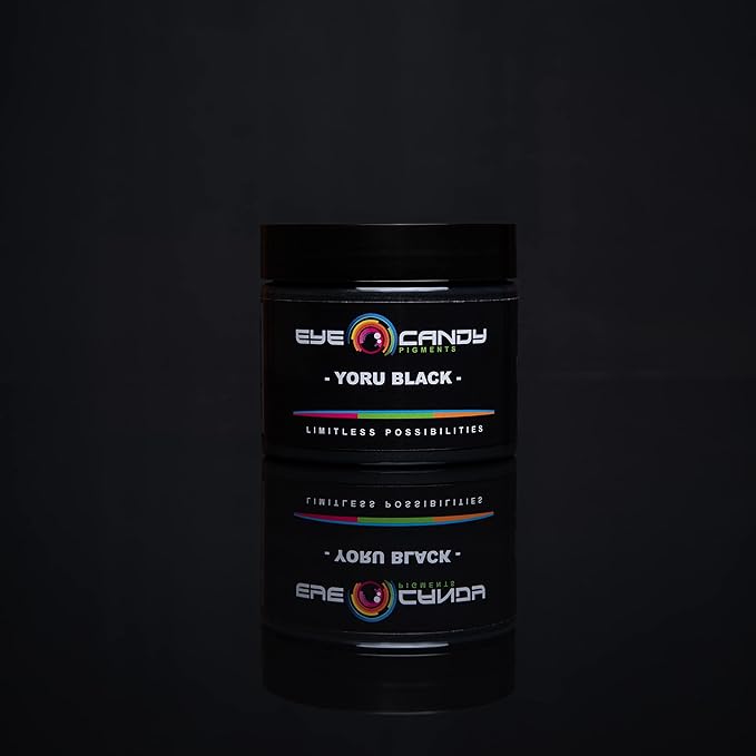 Eye Candy Pigments Premium Black Mica Powder - Yoru Black (25gr) - for Epoxy, Resin, Soap, Paint, Woodworking, Acrylic Pouring, Bath Bombs, Fishing Lures - DIY Arts and Crafts Additive