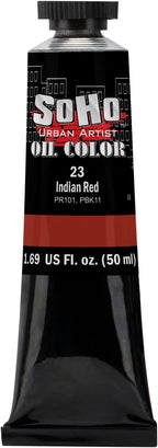 Soho Urban Artist Oil Paint - Indian Red, 50 ml Tube - Best Valued Oil Colors for Painting, Excellent Pigment Load