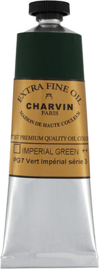 Charvin Extra Fine Oil Paint, Imperial Green 60 mL - Triple-Milled, Rich Texture, Poppy Oil-Based, Light-Fast, Handmade, Archival Quality