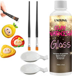120ml Clear Varnish for Air Dry Clay, Gloss Finish Clear Glaze for Pottery , Ceramics, Oil Painting, Wood, Colourless Scratch Resistant Sealant Varnish (120x 1Pack)