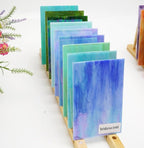 Lanyani 26 Sheets Sparkly Iridescent Stained Glass Sheets Variety Assortment Pack, Opaque Shimmery Art Glass Sheets for Mosaic DIY Glass Crafts,4x6 inches