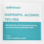 Winner Alcohol Prep Pads, 200 Count Alcohol Wipes Individually Wrapped, 70% Isopropyl, Medical Grade 4 Ply Swabs, Essential for First Aid, Home and Laboratories