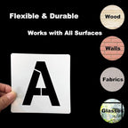 Alphabet Letter and Number Stencils 9 Inch - 40 Pack Large Letters and Numbers Stencil Templates with Signs for Painting on Wood, Reusable Letter Stencils for Chalkboard Signs & Wood Wall Art