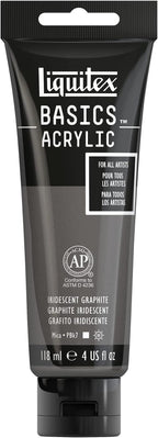 Liquitex BASICS Acrylic Paint, 118ml (4-oz) Tube, Iridescent Graphite