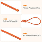 MECCANIXITY Waxed Cord 0.8mm Waxed Polyester Cord 175 Yard Wax String for Bracelet Making,Necklaces, Beading,Jewelry Making and DIY Crafts(Orange Red)