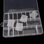 2 Pack 24 Grids Plastic Organizer Box Container Craft Storage Box with Adjustable Dividers for Beads Jewelry Fishing Tackles, Clear