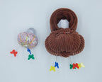 Wrist Pin Cushions, Sewing Needle Cushion kit with 1Pcs Elastic Strap Finger Ring Pincushions, Adjustable Strap Handcraft Needles Holder for Sewing and Quilting. (Coffee)