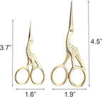 Vintage Stork Shape Sewing Scissors Stainless Steel Tailor Scissors Sharp Sewing Shears for Embroidery, Craft, Art Work & Everyday Use (4, Gold)