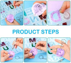 YV-cozx UV Resin Jewelry Making Kit,Crystal Clear Resin with 26 Letter Molds and Casting Tools,DIY Jewelry Making Kit for Necklace,Keychain,Earring (Purple Letter)