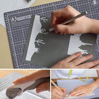 Headley Tools 18"x12" Thickened Self Healing Cutting Mat, A3 Rotary Cutting Sewing Mat for Crafts, Double Sided 5-Ply Table Cutting Board for Fabric Quilting Leather Arts Hobby Project, Grey
