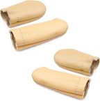2 Pairs Leather Finger Protector Needle Felting Knitting Finger Thimble Guards Tools for Hand Craft Sewing Needlework Handmaking(Random Color)