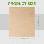 ROBOTIME 6-Pack Basswood Sheets 1/8" - 12 x 16 x 1/8 Inch - 3mm Plywood Sheets for Laser Cutting, Engraving & Wood Burning (Pyrography) - Thin Unfinished Wood Boards for Craft