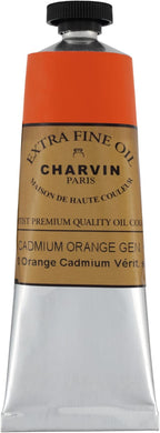 Charvin Extra Fine Oil Paint, Cadmium Scarlet 60 mL - Triple-Milled, Rich Texture, Poppy Oil-Based, Light-Fast, Handmade, Archival Quality