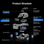 Yahboom ROS2 Robot Car Ackerman Steering Chassis,AI Visual Recognition Embodied Intelligence AI for Jetson Nano B01 4GB,User Manual Included (Standard Ver Without Nano)