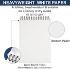 9" x 12" Sketch Book Set, Drawing Paper Pad (68lb/100gsm), 2-Pack Top Spiral Bound Sketch Pad, Double-Sided Hardcover Sketchbook, Art Notebooks Drawing for Kids, Beginners and Artists,100 Sheets Each.
