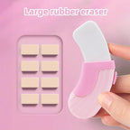 3+1 Pack Rubber Erasers Sliding Retractable Eraser, Soft Cute Erasers Push Pull Large Pencil Erasers with Plastic Sleeve 3 Refill Eraser for School Students Kids Office Home Supplies, Pink