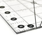 Headley Tools Sewing Ruler,Quilting Ruler (6.5"x 24"), Sewing and Quilting Ruler with 30°/45°/60° Angle Indicator, Acrylic Fabric Ruler for Sewing and Quilting,Clear/Black