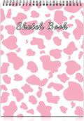 Deokke Sketchbook Top Spiral Bound Sketch Pad, 9 x 12 inch,100GSM Thick Paper,50 Sheets 100 Pages,Art Sketch Book Aesthetic Cute Drawing Writing Paper,for Girls Women-Pink Cow Pattern Western