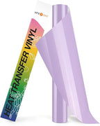 HTVRONT HTV Vinyl Rolls Heat Transfer Vinyl - 12" x 8ft HTV Vinyl for Shirts, Iron on Vinyl for All Cutting Machines - Easy to Cut & Weed for Heat Vinyl Design (Light Purple)