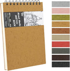 8.3x5.8 Sketch Book, Top Spiral Bound Sketch Pad, 60sheets 92lb/150gsm Nature White Paper, Acid-Free Mixed Media Paper for Painting, Dawing & Art Supplies. N-Ginger