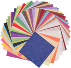 50 Colors 50 Sheets 6 x 6 Inches Natural Fiber Mulberry Tree Square Origami Paper Arts Folding Craft, Decoration Paper, Writing Painting Square Folding Paper for DIY Crafts (Mixed Color, 6"x6")