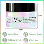 Matio Chameleon Mica Powder, 1.06oz/ 30g Ocean Heart White Chrome Powder, Pearlescent Effect Color Shift Pigment for Resin Craft, Soap Candle Dye, Nail Art, Makeup, Bath Bomb, Paint, Slime Pigment