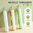 2 in 1 Needle Threader Seam Ripper, Upgraded Sewing Kit Tool for Needle Threading and Seam Removal, Quilting Stitching Supplies for Elderly and Sewing Enthusiasts (Green)