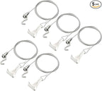 uxcell 5Pcs Picture Hanging Wire Kit, 3 m x 1.5 mm Heavy Duty Picture Hangers Adjustable Wire Rope with S-Hooks and Loop, Load 35kg/77.1 lbs for Hanging Mirrors Light Lamp Artwork