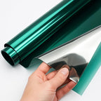 Rockrose Professional Window Tint for Home – One Way Privacy Window Film for Home Offices Heat Blocker Reflective Adhesive Mirror Tint with 99% UV Block – Green-Silver 36in x 25FT