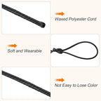 MECCANIXITY Waxed Cord 1.2mm Waxed Polyester Cord 175 Yard Wax String for Bracelet Making,Necklaces, Beading,Jewelry Making and DIY Crafts(Black)