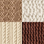 24 Sheets Knitting Wool Decorative Scrapbooking Paper Pad 6x6 Craft Paper Single-Side Card Making Supplies for Junk Journal, Holiday Journaling, Brown, Earth Tone and White
