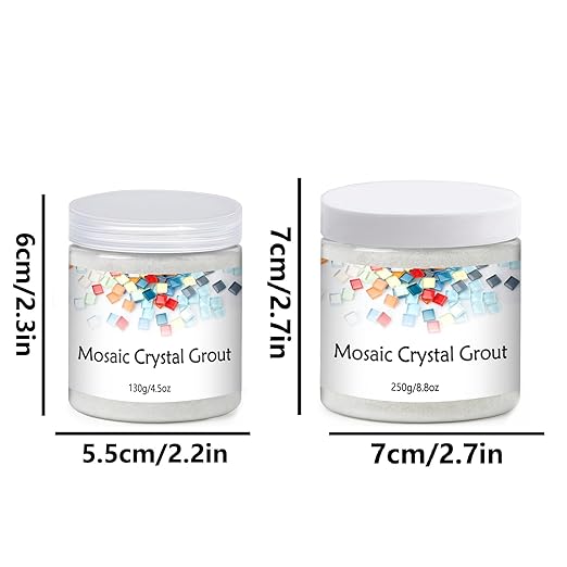 Mosaic Crystal Grout, Mosaics Tile Tools, Mosaic Tile Accessories – Essential for Handmade Grouting and Perfect for DIY Craft Projects (Translucent, 4.5oz)