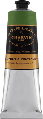 Charvin Extra Fine Professional Artist Acrylic Paint Colors, Nature Themed Hues, 150ml Green of Provence