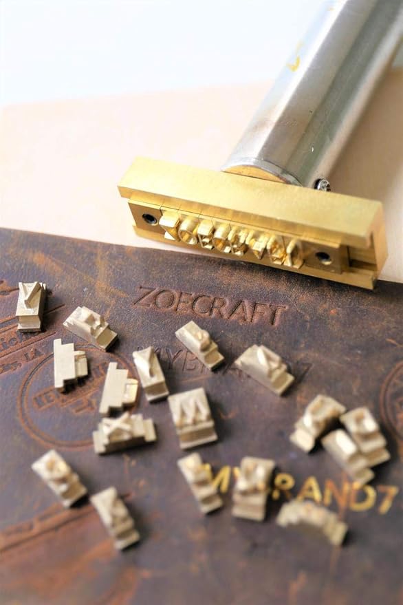 26 Interchangeable Alphabet & Number Mold Set with T-Slot Holder | Custom Brass Engraving Tools for Leather, Wood, Hot Foil Machines | DIY Symbol Dies, Stamping Imprint Templates (Set D)