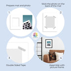 MBC Mat Board Center, 5 Pack 12x16 for 8x10 White Picture Mats Frame Mattes, Bevel Cut, Acid Free, 4-ply Thickness