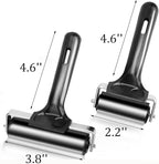 Yesland 4 Pcs Brayer Roller, Black Rubber Roller for Printmaking Wallpapers Stamping Gluing Application - 3-7/8 & 2-3/8 Inches (Pack of 2)