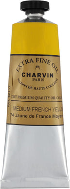 Charvin Extra Fine Oil Paint, French Yellow Medium 60 ml - Triple-Milled, Rich Texture, Poppy Oil-Based, Light-Fast, Handmade, Archival Quality