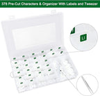 Letter Board Letters Only,504 PRE-Cut Characters (1 Inch,White) with Sorting Tray,Felt Board Letters