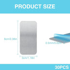 30 Pcs Adhesive Metal Plate for Magnets Mount, 2.36x1.18in Metal Strips for Magnets On Non-Steel Vents, with Adhesive Backing