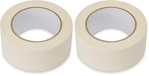 Lichamp Wide Masking Tape 2 inches, 1pc General Purpose Beige Masking Tape White Masking Paper, 1.95 inches x 55 Yards (Pack of 2)