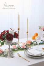 Floroom Artificial Flowers 25pcs Real Looking Blush Foam Fake Roses with Stems for DIY Wedding Bouquets Bridal Shower Centerpieces Party Decorations