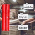 PSBM Red Stretch Wrap, 15 Inch x 1476 Feet, 72 Pack, Tinted Pre-Stretched Shrink Wrap Film for Moving, Packaging, Pallet Wrapping