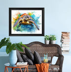 Leczany Cross Stitch Stamped Kit for Adults or Kids - Colored Turtle | DIY Embroidery Starter Patterns Craft Kit Needlepoint for Beginner | 11CT, 3 Strands | 16.5x13 inches