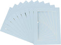 Pack of TEN 8x10 Mats Bevel Cut for 5.5x8.5 Photos - Acid Free Baby Blue Precut Matboards For Pictures, Photos, Framing - 4-ply Thickness
