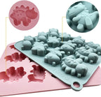 2 Pack Cute Dinosaur Silicone Molds 12 Cavity 3D Dinosaur Themed Baking Mould Tray DIY Baking Tool for Chocolate Cake Dessert Candy Mousse Pastry Handmade Soap Cupcake Topper