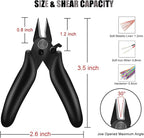 BOENFU 3.5 Inches Mini Cutter with Lock, Flush Cutters, Small Wire Snips, Micro Wire Cutter with Spring, Black