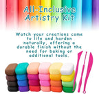 36 Color Air Dry Foam Clay for Sculpting and Cosplay Set - Ultralight, Soft, and Pliable Air Dry Modeling Clay Clay Foam - Safe and No Baking Required