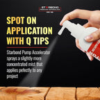 Premium Grade Cyanoacrylate (CA) Super Glue by STARBOND - (2oz) Black Medium-Thick Knot Filler, (8 oz) Pump Accelerator/Activator Bundle for Woodworking, Woodturning