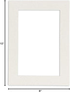 8x10 Mat Bevel Cut for 6x8 Photos - Acid Free Oyster Shell White Precut Matboard With Backing Board and Crystal Clear, Self Seal Photo Mat Bag - For Pictures, Photos, Framing - 4-ply Thickness