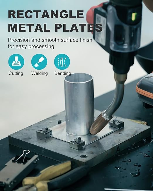 2 Pcs 16 Gauge Steel Sheets Metal Cold Rolled Steel Plate, 12" x 8" Weldable Metal Sheet for DIY Craft Projects, Industrial, Professional
